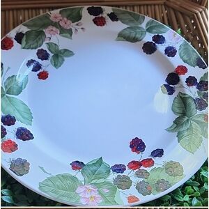Vintage Stoneware Berries Dinner Plate Cottage Core Farhouse Chic